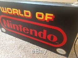 1989 Vintage World Of Nintendo Fiber Optic Sign 36x17x8 two sided Amazing