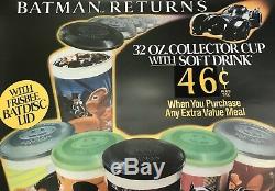 1992 McDonalds Batman Returns 32oz Collectors Cup Store Display Sign Poster Dc