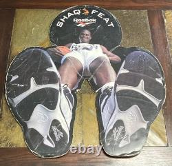 1995 Footlocker Reebok SHAQ FEAT Rare Store Display Sign Shaquille O'Neal 2 Side
