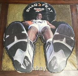 1995 Footlocker Reebok SHAQ FEAT Rare Store Display Sign Shaquille O'Neal 2 Side