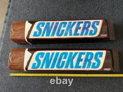 2 Lot Vintage Snickers Candy Bar 3D Plastic Wall Hanging Store Display RARE