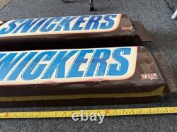 2 Lot Vintage Snickers Candy Bar 3D Plastic Wall Hanging Store Display RARE