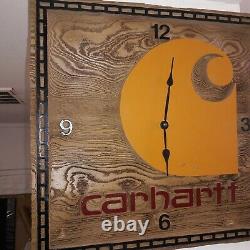 20 x 20 Carhartt STORE DISPLAY Wall Clock. Man cave material
