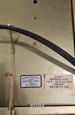 25 X 10.5 VINTAGE Lighted Wall Store Sign Caravelle By BULOVA Display