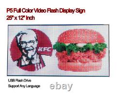 25x 12 Full Color Video P5 HD LED Sign Programmable Scrolling Message Display