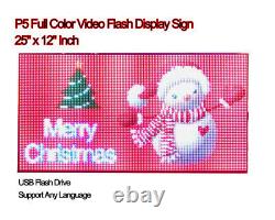 25x 12 Full Color Video P5 HD LED Sign Programmable Scrolling Message Display