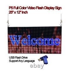 25x 12 Full Color Video P5 HD LED Sign Programmable Scrolling Message Display