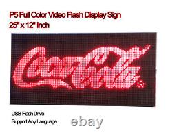 25x 12 Full Color Video P5 HD LED Sign Programmable Scrolling Message Display