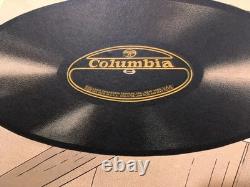 29 Tall Antique Vtg 1926 Columbia Records Store Counter Trifold Display Sign