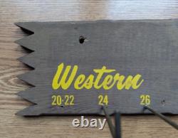 30 x 5.25 Vntg BURTON WESTERN BELTS Wall Mount Wood Apparel Shop Store Display