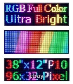 38x 12 Full Color Semi Outdoor LED Sign Programmable Scrolling Message Board
