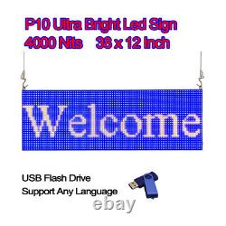 38x 12 Full Color Semi Outdoor LED Sign Programmable Scrolling Message Board