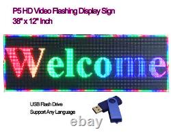 38x 12 Full Color Video P5 HD LED Sign Programmable Scrolling Message Display