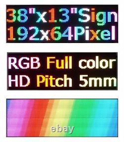 38x 12 RGB Full Color P5 LED Sign Programmable Scrolling Message Display