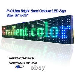 38x 6.5 Full Color Semi Outdoor LED Sign Programmable Scrolling Message Board