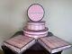 3victoria Secret Lg, M, S, Striped Hat Boxes Frosted Snow Look