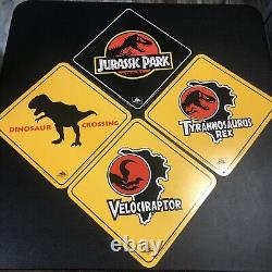 4x Vtg 1993 Jurassic Park Movie Hanging Display Signs Blockbuster Video RARE Set