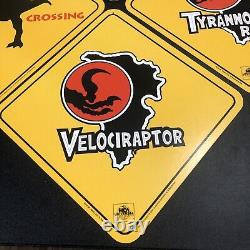 4x Vtg 1993 Jurassic Park Movie Hanging Display Signs Blockbuster Video RARE Set