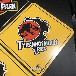 4x Vtg 1993 Jurassic Park Movie Hanging Display Signs Blockbuster Video RARE Set