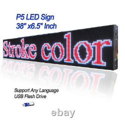 5000Nits P5 38x 6.5 Full Color LED Sign Programmable Scrolling Message Display