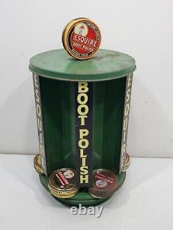 50s-60s ESQUIRE BOOT SHOE POLISH Advertising Store Counter Metal DISPLAY Sign