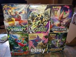 6 Pokémon Dollar Tree Boxes (EMPTY) Team Up Ancient Origins Furious Fist XY Sun