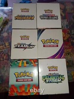 6 Pokémon Dollar Tree Boxes (EMPTY) Team Up Ancient Origins Furious Fist XY Sun