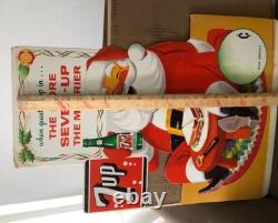 7UP Soda Sign Santa Claus Christmas Price Point Store Display Original Vintage
