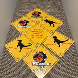 7x Vtg 1993 Jurassic Park Movie Hanging Display Signs Blockbuster Video RARE Set