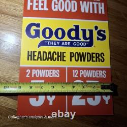 9x14 Vintage Goody's Powders Advertisement Poster Card stock Store display Sign