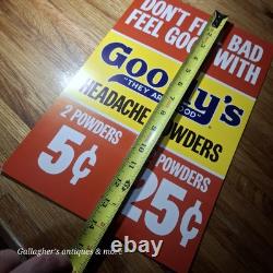 9x14 Vintage Goody's Powders Advertisement Poster Card stock Store display Sign