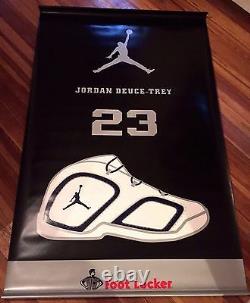 AIR JORDAN Deuce Trey 23 BANNER Rare NIKE Foot Locker CANVAS Display SIGN 63x40