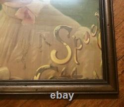 ANTIQUE J&P COATS SPOOL Six Cord COUNTRY STORE Advertising SIGN VICTORIAN LADY
