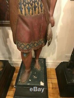 Antique 1870-1890 American Cigar Store Indian Trade Sign Display Figure Statue