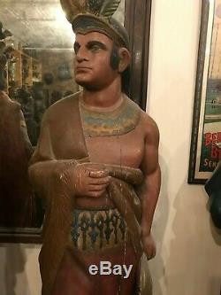 Antique 1870-1890 American Cigar Store Indian Trade Sign Display Figure Statue