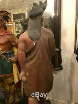 Antique 1870-1890 American Cigar Store Indian Trade Sign Display Figure Statue