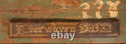 Antique 1920's Cast Bronze Inter Woven Socks Advertising Store Display Sign 12