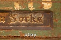 Antique 1920's Cast Bronze Inter Woven Socks Advertising Store Display Sign 12