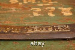 Antique 1920's Cast Bronze Inter Woven Socks Advertising Store Display Sign 12