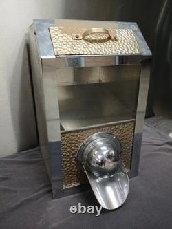 Antique 1930s Coffee Bean Dispenser General Store Metal Bin Counter Display Sign