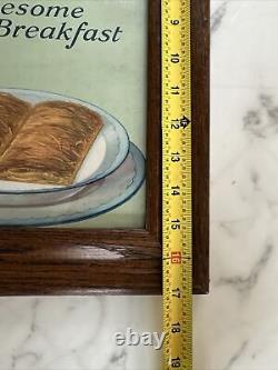 Antique 1930s Shredded Wheat Lithograph Store Display Framed
