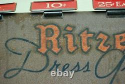 Antique 1937 Wells Lamont Ritzee Dress Gloves metal Store Display Vintage Sign