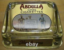 Antique ABDULLA CIGARETTES Tobacco Ad ROG Glass Change Receiver Tray Sign Card