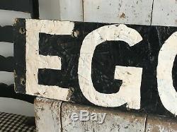Antique Aafa Wooden Original Painted Double Sided Advertising Trade Sign Eggs