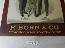 Antique Advertising Sign-1908 M-born & Co. Tailors Sign- Chicago- Vintage Suit