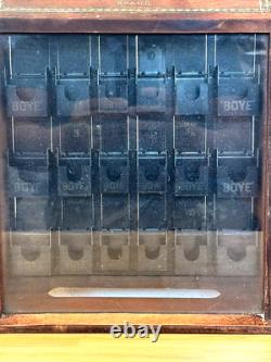 Antique Boye Sewing Needles Store Display Advertising Cabinet Case All Original