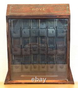 Antique Boye Sewing Needles Store Display Advertising Cabinet Case All Original