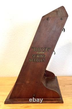 Antique Boye Sewing Needles Store Display Advertising Cabinet Case All Original