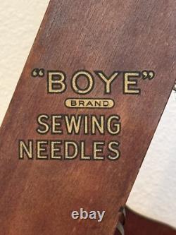 Antique Boye Sewing Needles Store Display Advertising Cabinet Case All Original