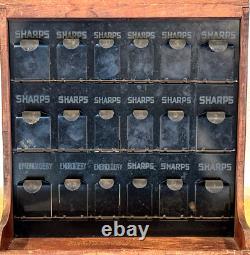 Antique Boye Sewing Needles Store Display Advertising Cabinet Case All Original